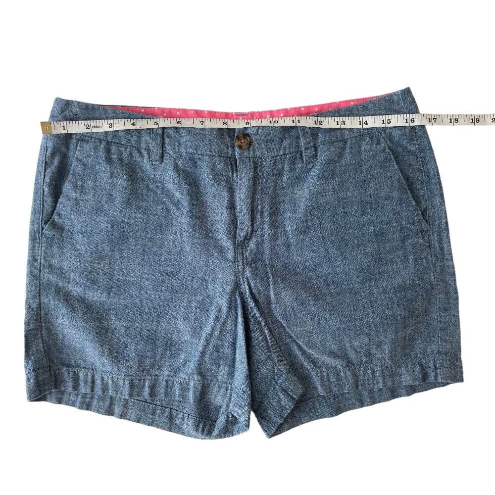 Merona Women Lightweight Denim Chambray Shorts Blue Casual Button Fly Size 6 - Picture 4 of 4